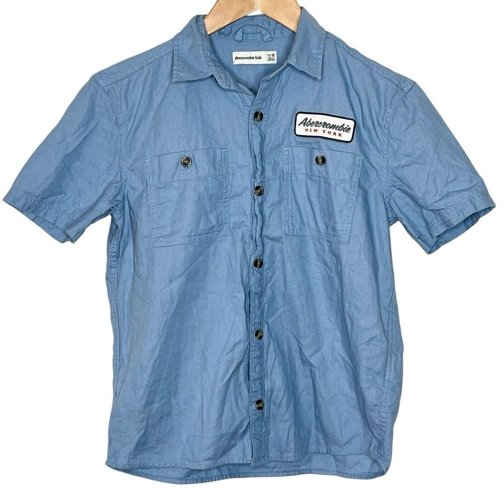 Abercrombie & Fitch New York Work Shirt Kids Boys 11/12 Y2K Auto Club